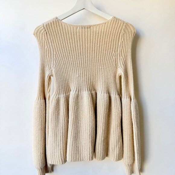 Mes Demoiselles Alpaca Blend Peplum Sweater Women’s Size 2 , Cream F49 - Picture 3 of 8